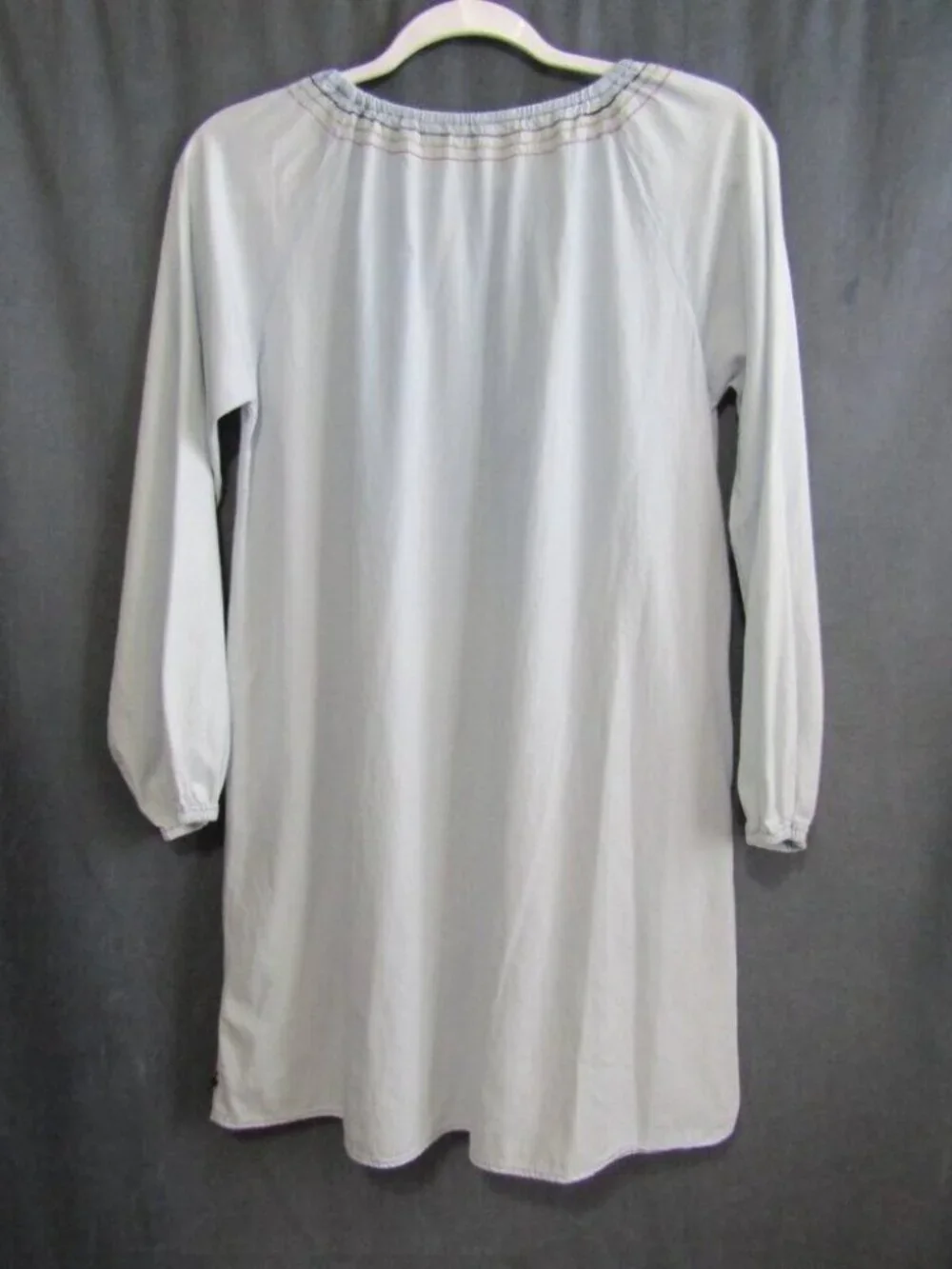 Lucky Brand Blue Chambray Embroidered Shift Dress Girls Size XL Southwestern